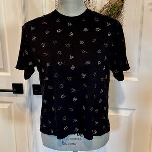 UNIQLO × Pokemon Collaboration Black T-shirt Short Sleeve Relaxed Fit Size S